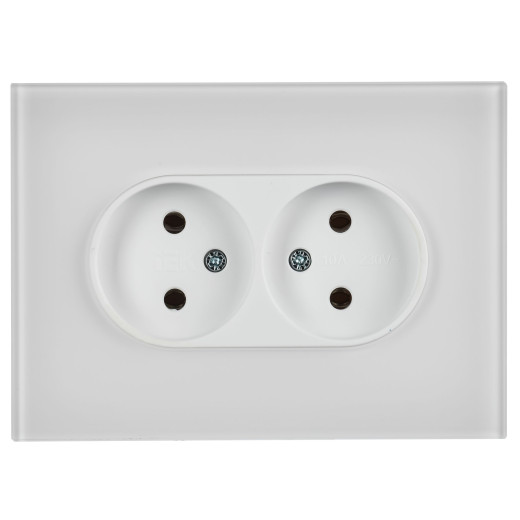 SKANDY Роз. 2-я без з/к/ш стекло 10А SK-R03W арк. бел. IEK