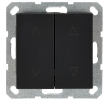 Jasmart G Черный матовый Выключатель 2-кл жалюзи 10A 250V~