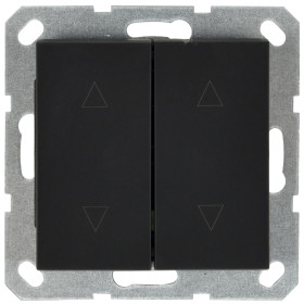 Jasmart G Черный матовый Выключатель 2-кл жалюзи 10A 250V~