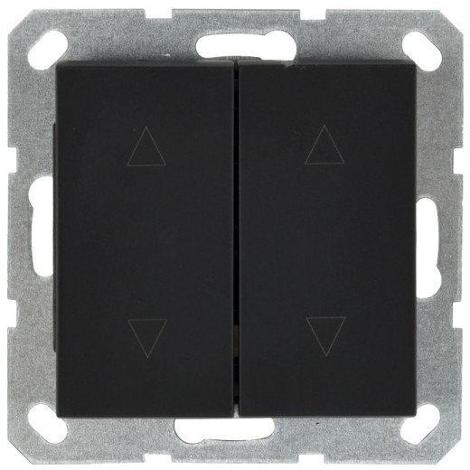 G Черный матовый Выключатель 2-кл 10A 250V~ для жалюзи/штор