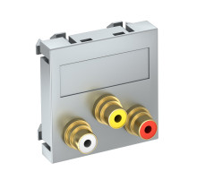 OBO Bettermann Розетка мультимедийная Audio-Video, 1 модуль Modul45, 45х45 мм, цвет алюминиевый лак