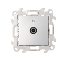 Simon 24 Алюминий Розетка TV проходная