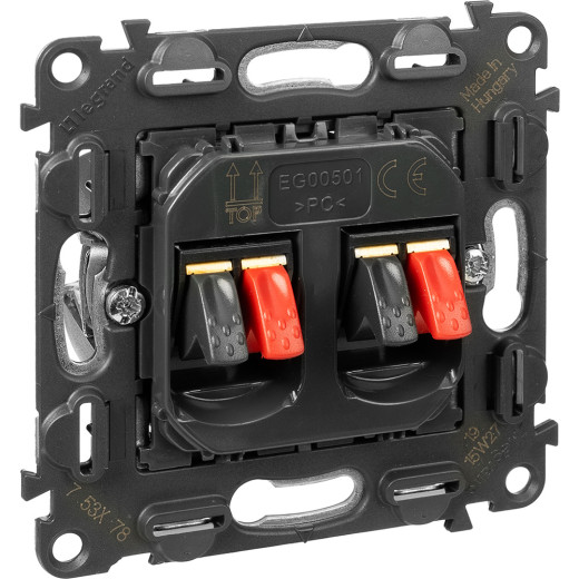 Valena IN'MATIC. Аудиорозетка с пружинными зажимами.Двойная.