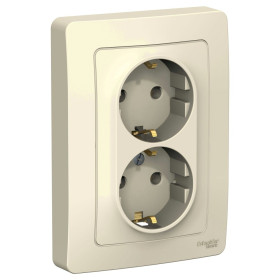 Systeme Electric Blanca внутр Молочная Розетка 2-ая с/з без шторок, 16А, 250В