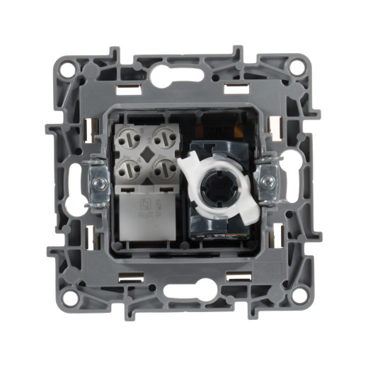 Розетка двойная RJ11+RJ45 категория 5e UTP - Legrand Etika - слоновая кость