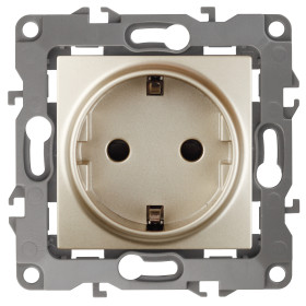 ЭРА Розетка Серия 12 12-2001-04 с заземлением 2P+E Schuko 16A-250В IP20 без м.лапок шампань