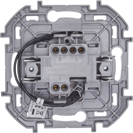 Переключатель одноклавишный с подсветкой/индикацией - Legrand/Daccord Inspiria - 10АХ 250В безвинтовые зажимы - белый