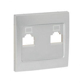 EKF PROxima Валенсия лицевая панель розетки RJ-45 1-местная сталь.