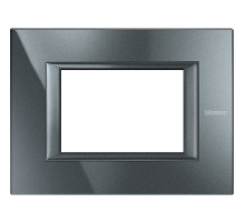 BT Axolute Антрацит/Монохром Рамка декоративная прямоугольная итальянского стандарта. 3 модуля..