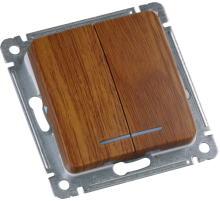 Hegel Мастер внутр Дуб ВС10-452-05 Выключатель 2-клавишный, с индикацией, механизм