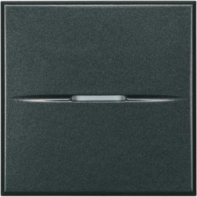 BT Axolute Антрацит Выключатель аксиальный 1-кл. 10А, 250В, автомат. клеммы, 2 мод. (замена для арт. HS4001M2A).