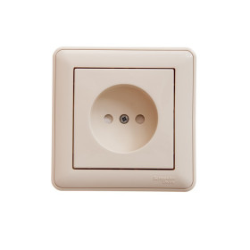 Systeme Electric Wessen 59 Беж Розетка б/з (в сборе, с рамкой)