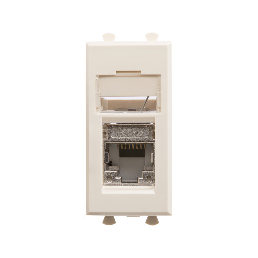 Компьютерная розетка RJ-45 модульная, кат.5е экранированная, Avanti, ванильная дымка, 1 модуль