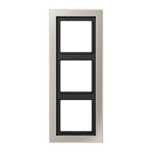 Рамка для вертикальной и горизонтальной установки, 3 поста, металл, нержавеющая сталь, LS Design