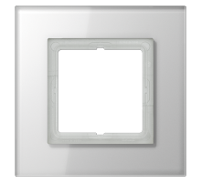 JUNG LS plus Стекло белое Рамка 1-ая