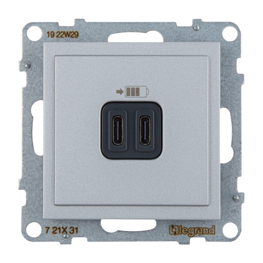 SUNO. Зарядное устройство USB 2 выхода Тип С - Тип С Цвет 