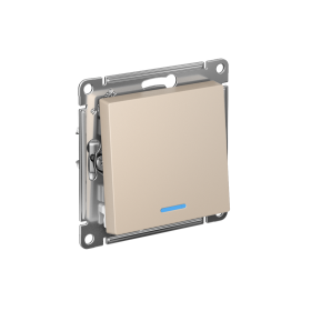 Systeme Electric AtlasDesign Песочный Выключатель 1-клавишный с подсветкой, сх.1а, 10АХ, мех.