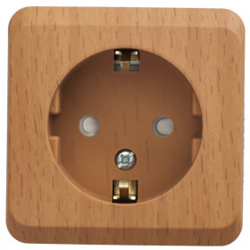 Systeme Electric Этюд наруж Дача Темный бук Розетка 1-ая с/з со шторками