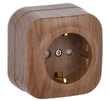 IEK GLORY РСш20-3-ХД Розет. 1-ая с з/к и з/ш о/у 16А GLORY дуб