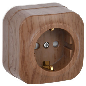 IEK GLORY РСш20-3-ХД Розет. 1-ая с з/к и з/ш о/у 16А GLORY дуб