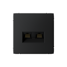 Systeme Electric ArtGallery Карбон Розетка двойная компьютерная RJ45+RJ45, кат. 5е, механизм