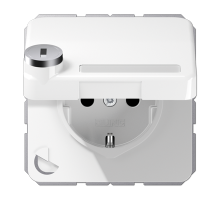 JUNG SCHUKO Steckd.m.Klappd.Schloss, белая