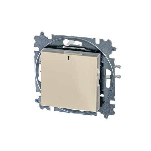 Переключатель одноклавишный с подсветкой ABB Levit ориентационная слоновая кость / белый