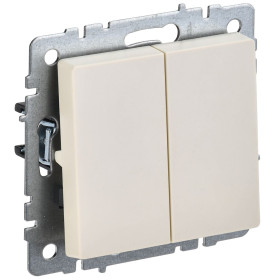 IEK BRITE BASE Бежевый Выключ. 2-к 10А ВС10-2-0-БрКр