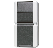 JUNG Комбинация - розетка универсальный выключатель для накладного монтажа IP44