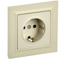 IEK BRITE Бежевый Розетка с з/к/ш 16А в сборе РСР14-1-0-БрКр