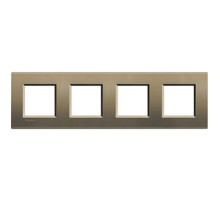 BT LL Коричневый шелк Рамка прямоугольная, 2+2+2+2 мод.