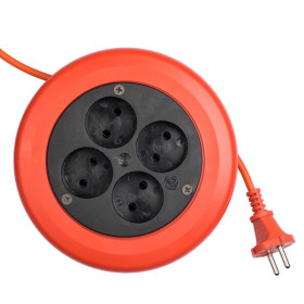 EKF PROxima Удлинитель-рулетка 4*10 м без заземления ПВС 2*0,75 10А/2,3кВт.