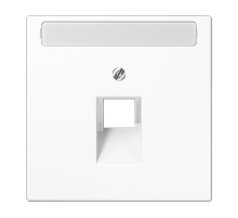 JUNG LS 990 Белая Накладка 1-ой наклонной ТЛФ/комп розетки с полем для надписи