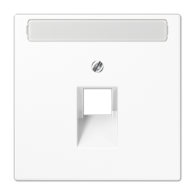 JUNG LS 990 Белая Накладка 1-ой наклонной ТЛФ/комп розетки с полем для надписи