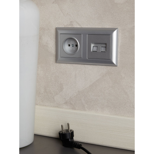 BRITE Рамка 2-мест. РУ-2-Бр алюм./алюм. IEK