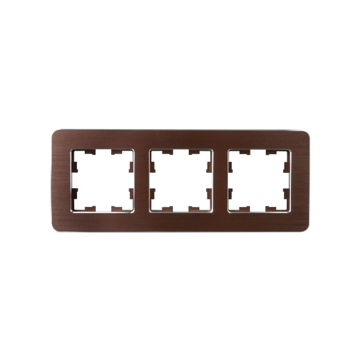 BRITE Рамка 3-мест. РУ-3-1-Бр металл коричн. RE AL IEK