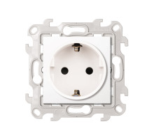 Simon 24 Белая Розетка 2К+3 Sсhuko с защитными шторками