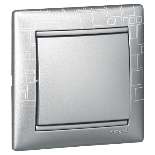 Выключатель одноклавишный - Legrand Valena - 10А 250В схема 1 безвинтовые зажимы - алюминий