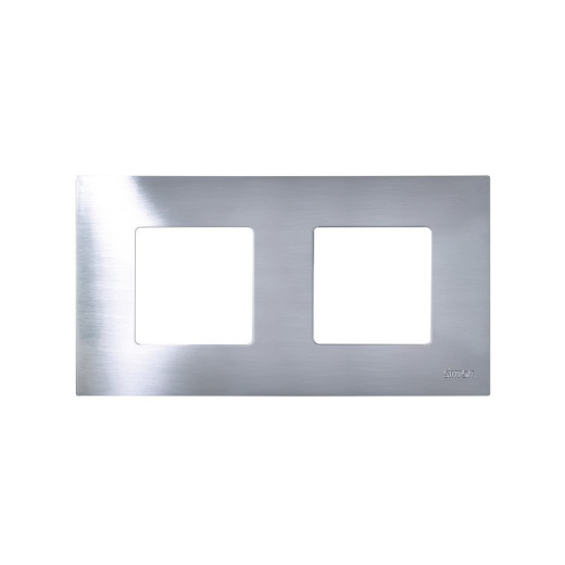 Simon 27 Нержавеющая сталь Рамка-декор 2 поста, Play