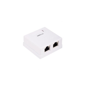 Wrline WR-WS-8P8C-C5E-SH-2 Розетка компьютерная RJ-45, категория 5e, экранированная, двойная, внешняя, Dual IDC, цвет белый