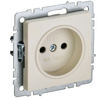 IEK BRITE BASE Бежевый Розетка без з/к с з/ш 10А РСш10-2-БрКр