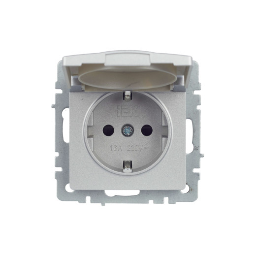 BRITE Роз. с з/к/ш с кр. 16А IP44 РСбш10-3-44-БрА алюм. IEK