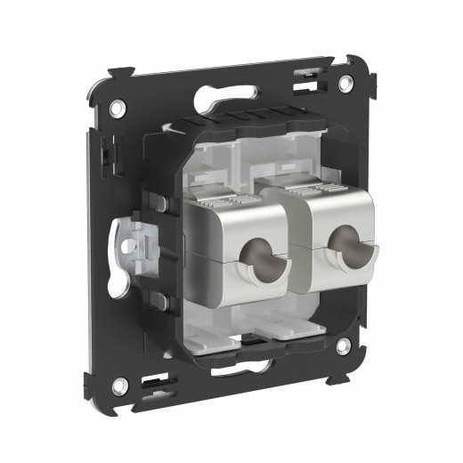 Компьютерная розетка RJ-45 без шторки в стену, кат.6 двойная экранированная, Avanti, белое облако