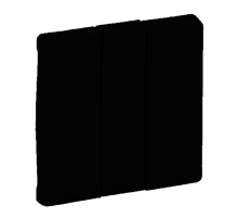 Legrand Valena LIFE Black. Лицевая панель для выключателя трехклавишного. Антрацит..