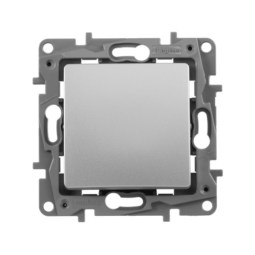 Выключатель одноклавишный - Legrand Etika - 10А 250В безвинтовые зажимы - алюминий