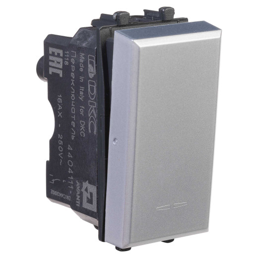 Переключатель модульный, Avanti, закаленная сталь, 1 модуль