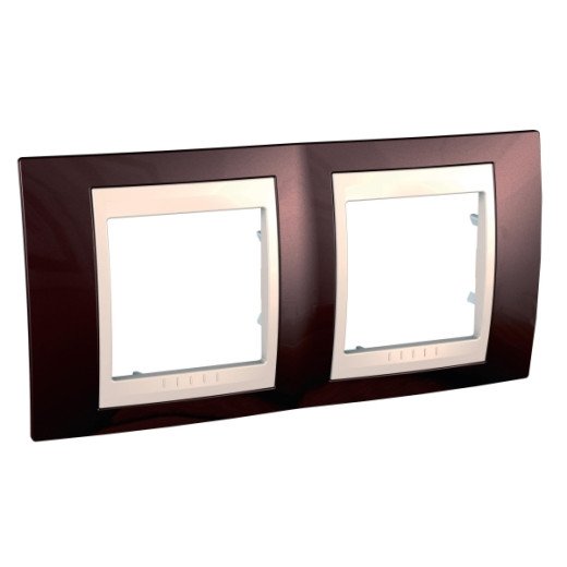 UNICA ХАМЕЛЕОН РАМКА 2-постовая, горизонтальная, БЕЖЕВЫЙ/ ТЕРРАКОТОВЫЙ