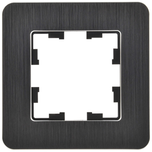 BRITE Рамка 1-мест. РУ-1-1-Бр металл черн. RE AL IEK