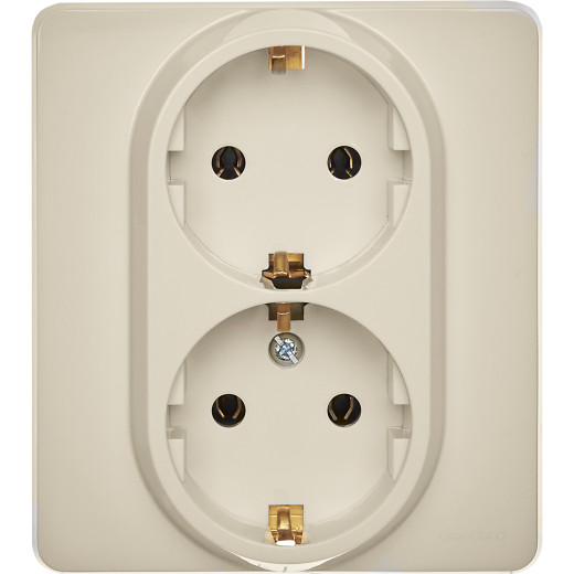 Розетка двойная с заземлением - Legrand/Daccord Inspiria - без шторок в сборе 16А 250В винтовые зажимы - слоновая кость