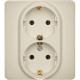 Розетка двойная с заземлением - Legrand/Daccord Inspiria - без шторок в сборе 16А 250В винтовые зажимы - слоновая кость